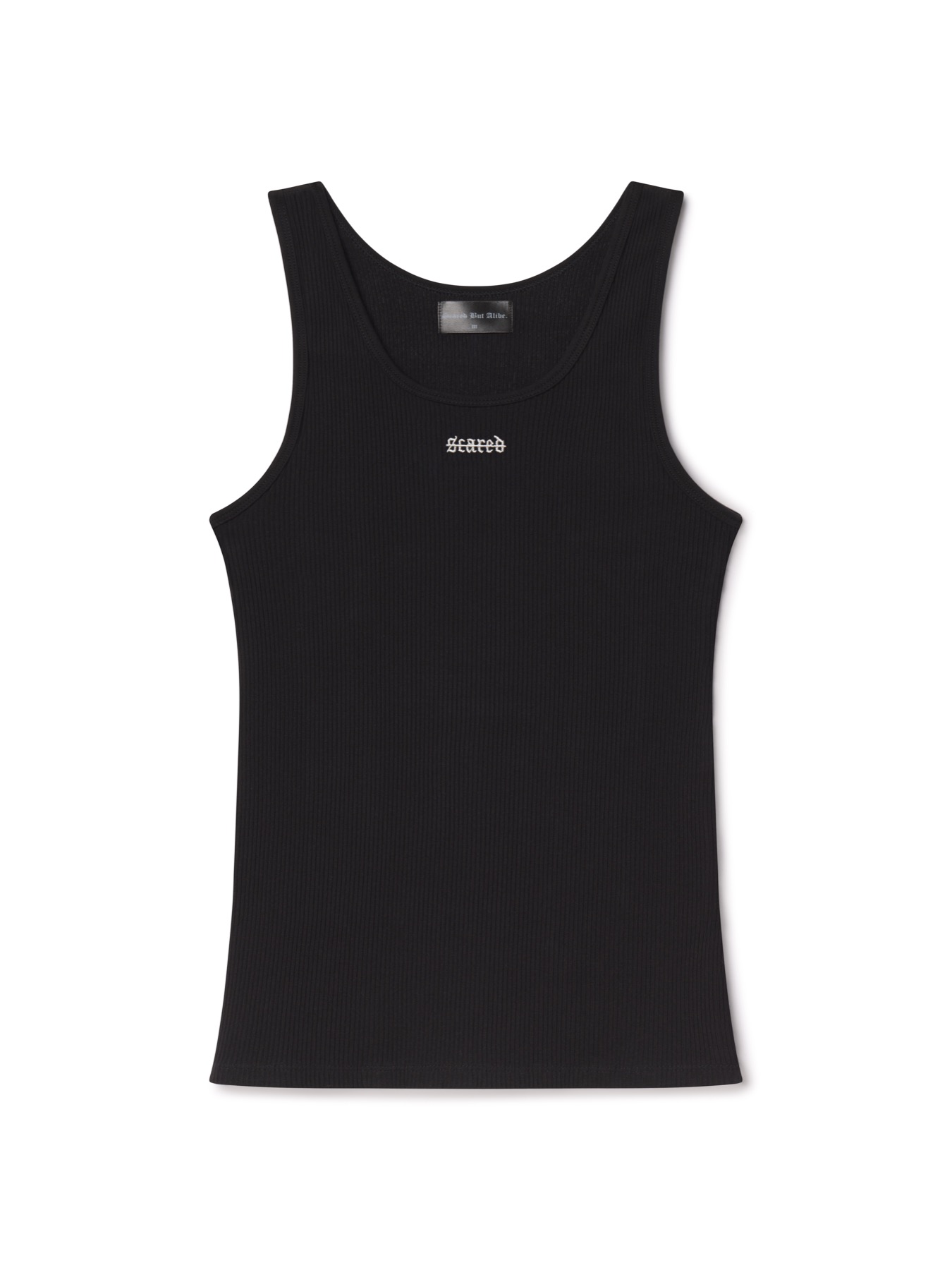 Ibiza Rib Tank black flat lay