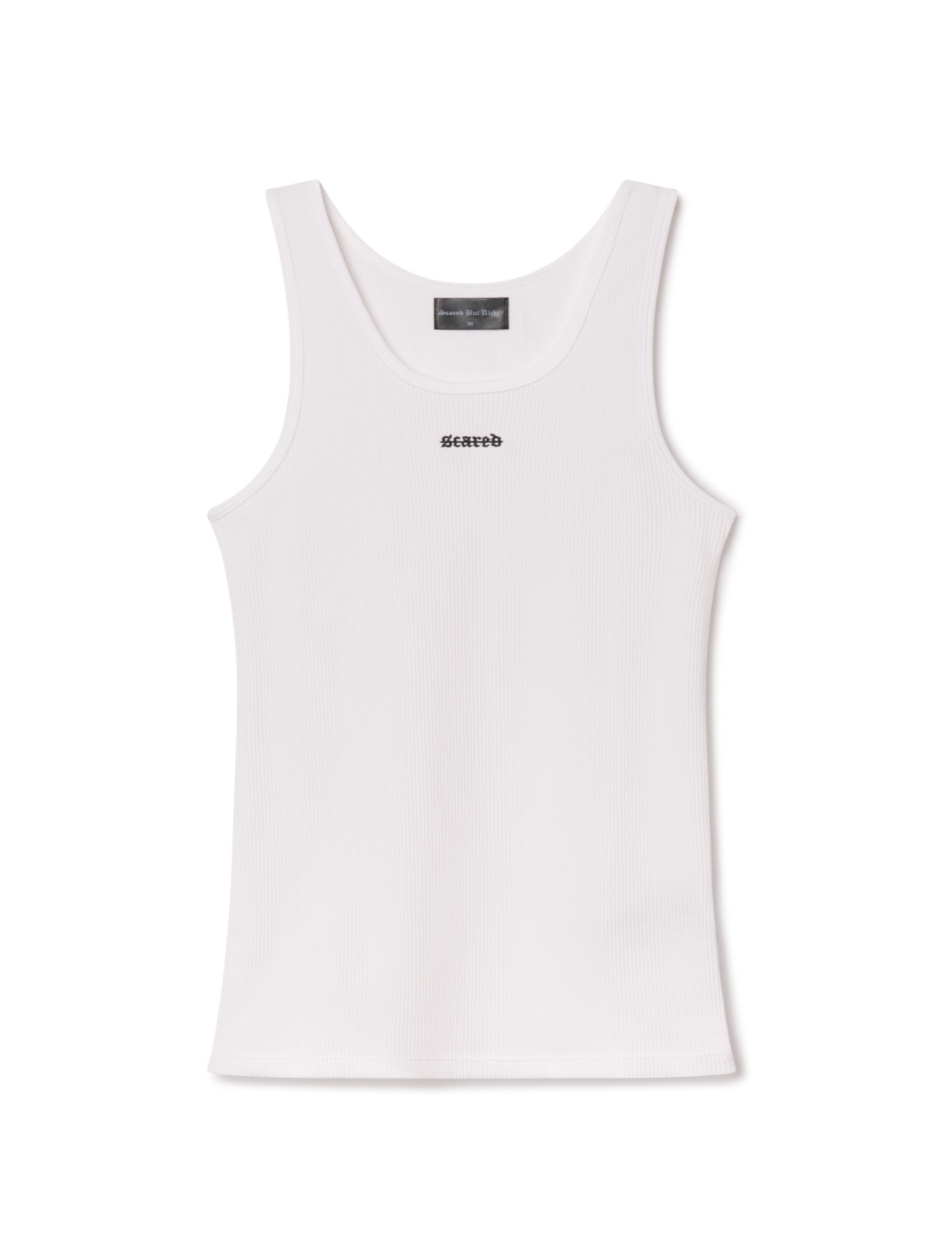 Ibiza Rib Tank white flat lay